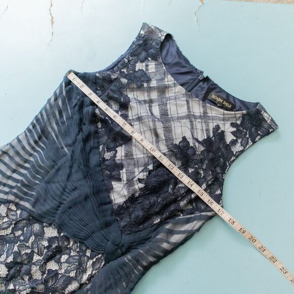 Tadashi Shoji Embroidered Tulle Boatneck Lace Floral Formal Sheath Dress - Picture 5 of 11